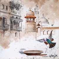 Zahid Ashraf, 12 x 12 inch, Acrylic on Canvas, Cityscape Painting, AC-ZHA-113